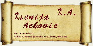 Ksenija Acković vizit kartica